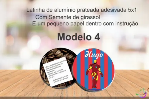Latinha Semente Girassol-homem de Ferro
