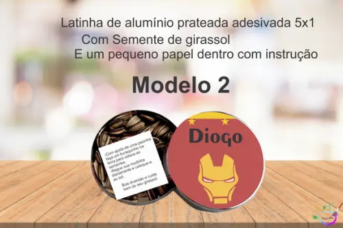 Latinha Semente Girassol-homem de Ferro