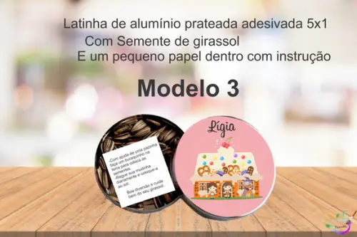 Latinha Semente Girassol-joão e Maria