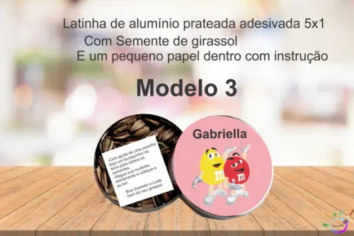 Latinha Semente Girassol-m&m