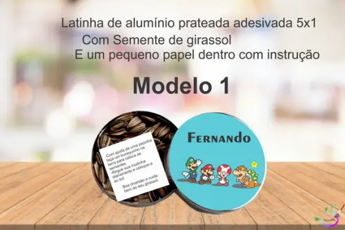 Latinha Semente Girassol-mario Bros