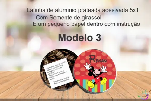 Latinha Semente Girassol-mickey