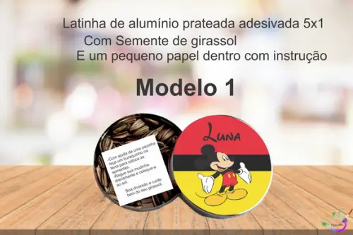 Latinha Semente Girassol-mickey