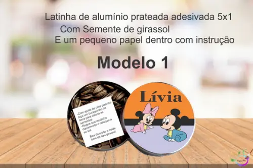 Latinha Semente Girassol-mickey Baby