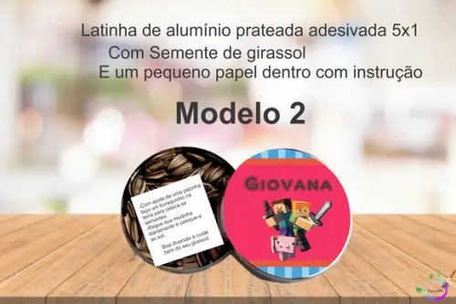 Latinha Semente Girassol-minecraft