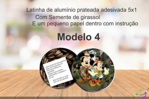 Latinha Semente Girassol-mickey Safari