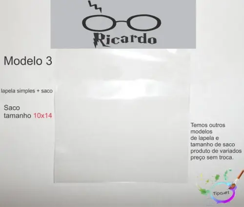 Lapela(simples) e Saco 10x14-harry Potter-modelo 1