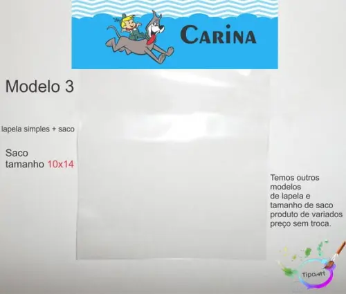 Lapela(simples) e Saco 10x14-jetsons