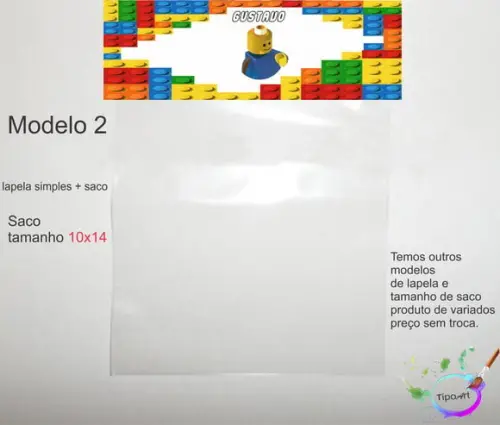 Lapela(simples) e Saco 10x14-lego