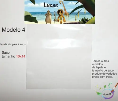 Lapela(simples) e Saco 10x14-madagascar