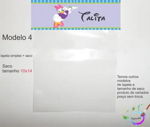 Lapela(simples) e Saco 10x14-margarida
