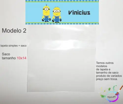 Lapela(simples) e Saco 10x14-minions