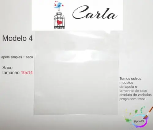 Lapela(simples) e Saco 10x14-passarinho