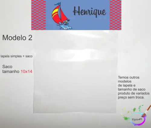 Lapela(simples) e Saco 10x14-pato Donald