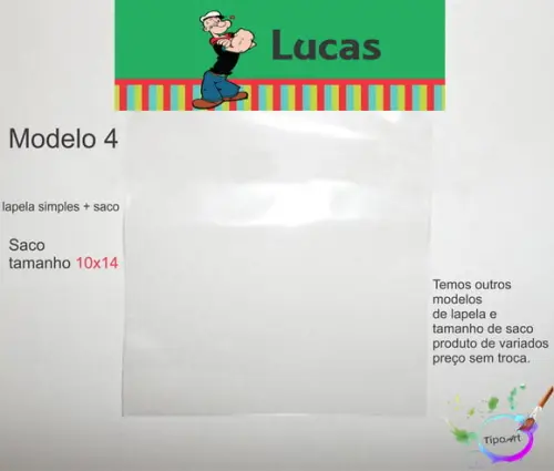 Lapela(simples) e Saco 10x14-popai