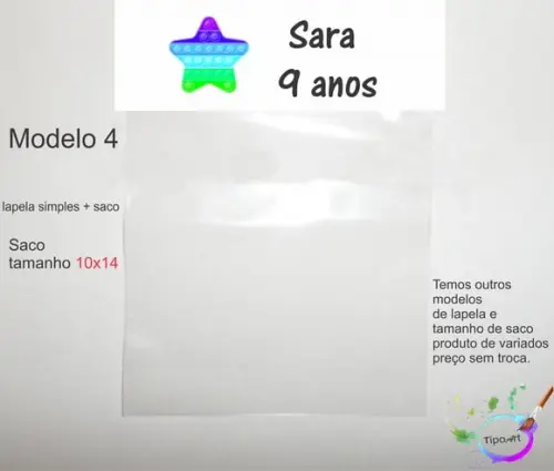 Lapela(simples) e Saco 10x14-pop Fidget