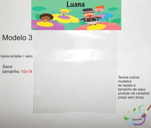 Lapela(simples) e Saco 10x14-radio Bita