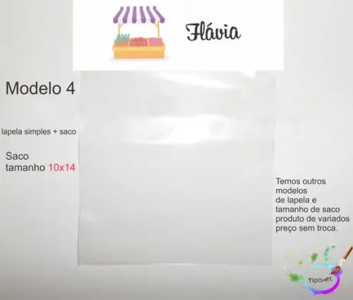 Lapela(simples) e Saco 10x14-quitandinha