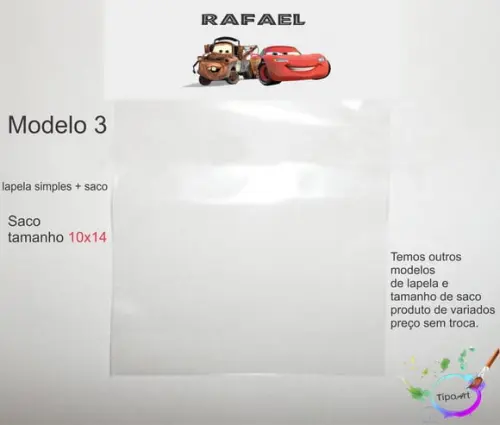 Lapela(simples) e Saco 10x14-relampago