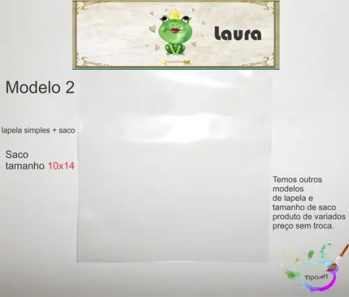 Lapela(simples) e Saco 10x14-sapo