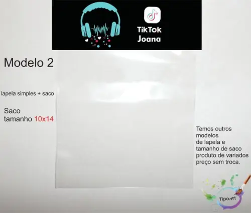 Lapela(simples) e Saco 10x14-tik Tok