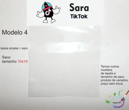 Lapela(simples) e Saco 10x14-tik Tok