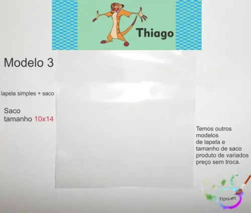 Lapela(simples) e Saco 10x14-timão