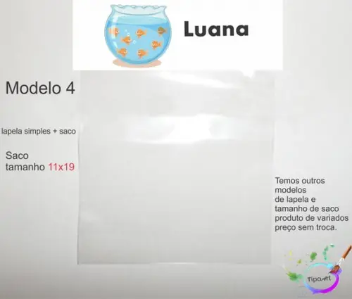 Lapela(simples) e Saco 11x19-aquário