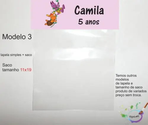Lapela(simples) e Saco 11x19-backyardigans
