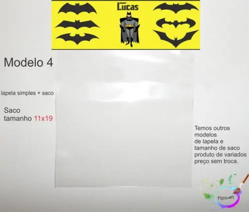 Lapela(simples) e Saco 11x19-batman