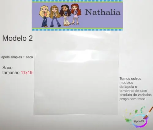 Lapela(simples) e Saco 11x19-bratz