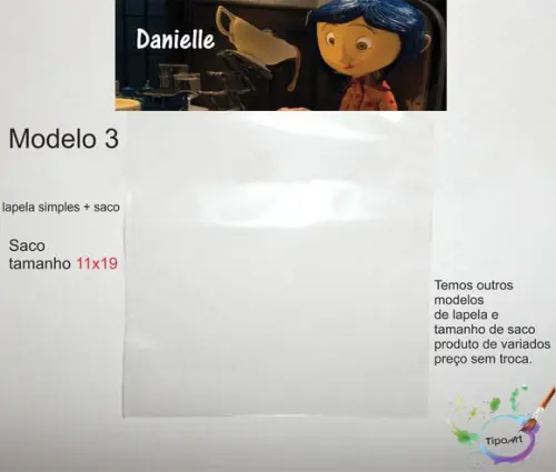 Lapela(simples) e Saco 11x19-caroline e o Mundo Secreto