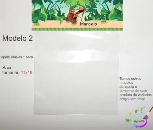 Lapela(simples) e Saco 11x19-donkey Kong