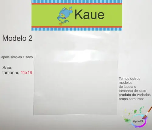 Lapela(simples) e Saco 11x19-genio