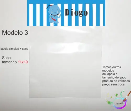 Lapela(simples) e Saco 11x19-genio