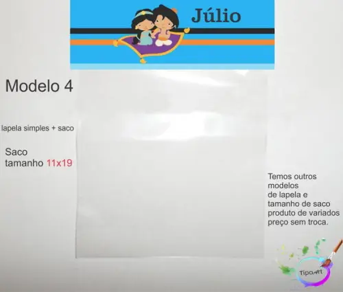 Lapela(simples) e Saco 11x19-jasmine