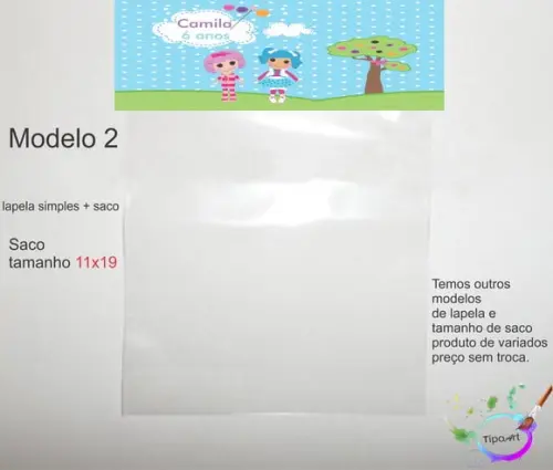 Lapela(simples) e Saco 11x19-lalaloopsy