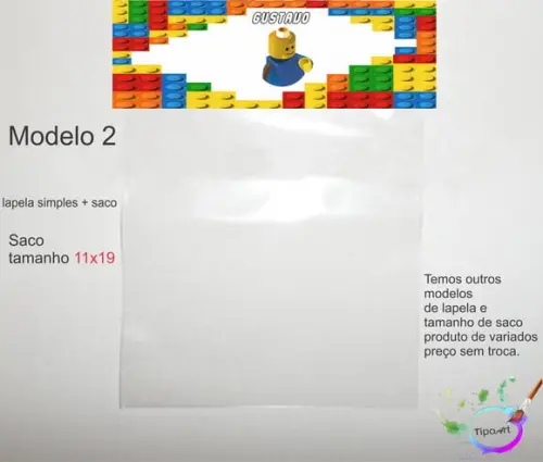 Lapela(simples) e Saco 11x19-lego