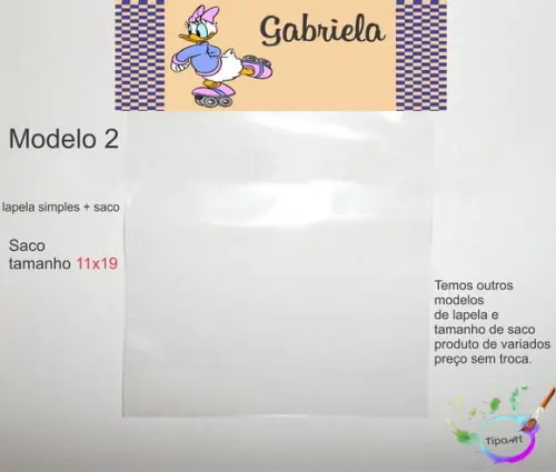 Lapela(simples) e Saco 11x19-margarida