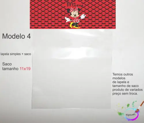 Lapela(simples) e Saco 11x19-minnie