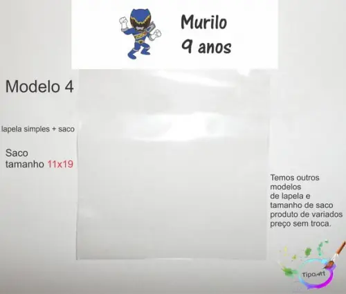 Lapela(simples) e Saco 11x19-pawer Ranger