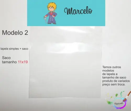 Lapela(simples) e Saco 11x19-pequeno Príncipe