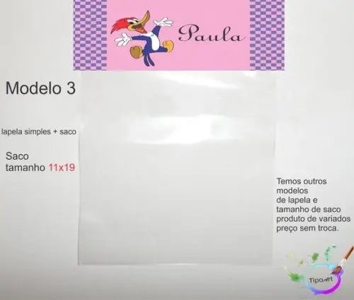 Lapela(simples) e Saco 11x19-pica Pau