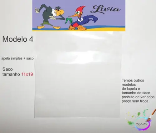 Lapela(simples) e Saco 11x19-pica Pau