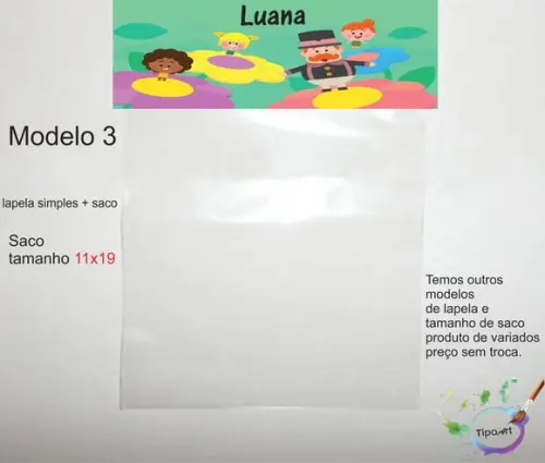 Lapela(simples) e Saco 11x19-radio Bita