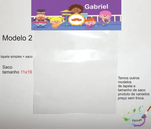 Lapela(simples) e Saco 11x19-radio Bita