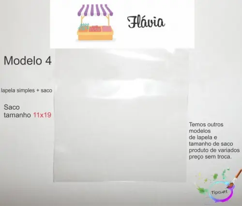 Lapela(simples) e Saco 11x19-quitandinha