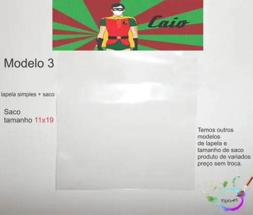 Lapela(simples) e Saco 11x19-robin
