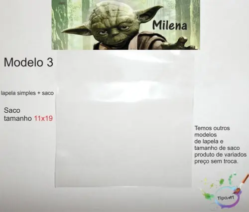 Lapela(simples) e Saco 11x19-starwars