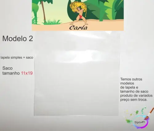 Lapela(simples) e Saco 11x19-tarzan